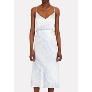 Rails SET Anya Tank Top Midi Skirt Blue Tide Satin Women's Size M Two Piece